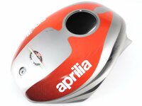 140【評価A】 aprilia アプリリア RS50 系 フューエル ガソリン タンク カバー DIS. 103054 銀赤 グレー レッド カラー