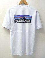 ◆国内正規 Patagonia パタゴニア 新品タグ付 P-6 P6 LOGO POCKET RESPONSIBILI TEEP6 バックステッカーロゴ ポケット付き Tシャツ 白 S