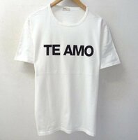 ◆NAISSANCE ネサーンス TI AMO フロッキープリント Tシャツ 白 サイズL
