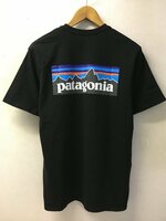 ◆国内正規 Patagonia パタゴニア 新品タグ付 P-6 P6 LOGO POCKET RESPONSIBILI TEEP6 バックステッカーロゴ ポケット付き Tシャツ 黒 S