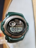 G-COOL CASIO グリーン　腕時計　小物　20BAR SHOCK RESIST レザー　ステンレス　GT-003M メンズ　稼働品ベルト傷あり【SH-40502】