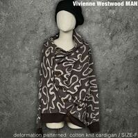 Vivienne Westwood MAN 変形 オーブ 総柄 コットン ニット カーディガン ヴィヴィアンウエストウッドマン