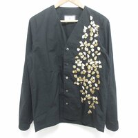 美品 MIHARAYASUHIRO ミハラヤスヒロ Flower Cardigan Shirts 長袖 シャツ カーディガン サイズ44 ブラック系