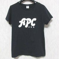 美品 A.P.C. アーペーセー ロゴプリント 半袖 Tシャツ カットソー S ブラック ◆