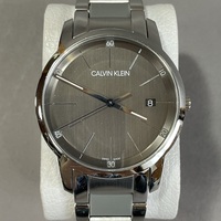 MS992 CALVIN KLEIN カルバンクライン K2G 2G1 メンズ 腕時計 3針 デイト ステンレススチール グレー文字盤 クオーツ アナログ ブランド