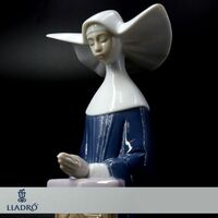 e3859【LLADRO】リヤドロ 5502　フィギュリン『瞑想』MEDITATION(Blue)　修道女　陶人形　美品