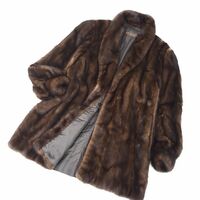 4-ZBF017 GRES デミバフミンク MINK ミンクファー 最高級毛皮 セミロングコート 毛質 艶やか 柔らか ブラウン LL レディース