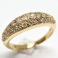 TASAKI(田崎真珠)豪華!!《K18 天然ダイヤモンドハーフエタニティリング》A 約4.0g 12号 0.43ct ring 指輪 jewelry diamond ED5/EF3