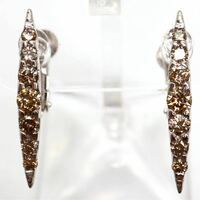 豪華!!KASHIKEY(カシケイ)《K18WG天然ブラウンダイヤモンドイヤリング》M 約4.4g 0.60ct earring diamond jewelry ジュエリー EF5/EG5