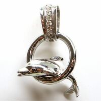 豪華!!《K18WG天然ダイヤモンド イルカモチーフペンダントトップ》M 約7.6g 0.12ct pendant diamond jewelry dolphin ジュエリー EG1/EG1