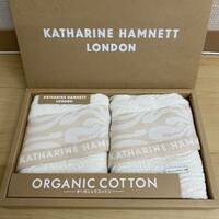 KATHARINE HAMNETT LONDON キャサリンハムネット　ウォッシュタオル 2枚　ベージュ　箱なし　no.142