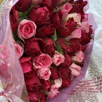 ＊赤とピンクの花束＊　30㎝ 60本　ラッピング込み　還暦・プロポーズ・誕生日等　産地直送！鮮度抜群！　薔薇　花束