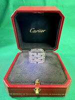 Cartier カルティエ マイヨン パンテール 5連リング 14号 54 K18WG 16.98g フルダイヤ ブラックダイヤ ホワイトゴールド [中古]