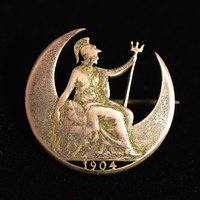 アンティーク 1904年製コインを使ったコイン/硬貨のオープンワークブローチ 本物保証
