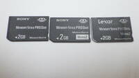 新入荷　SONY　Lexar　MEMORY STICK PRO Duo　2GB　3枚セット　中古動作品