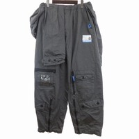 ミハラヤスヒロ MIHARA YASUHIRO 23AW Cloth Paratrooper Trousers パラシュートパンツ 変形 ロング ワイド A11PT041 グレー 46 S位 メンズ