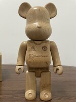 BE@RBRICK x カリモクx 400% by MEDICOM TOY ベアブリック carved wooden Cristiano Ronaldo ロナウド 置物 ■ 中古 ■ 美品 ■ 箱付き