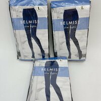 2904 BELMISE slim leggings Lサイズ 3足セット ベルミス スリムレギンス 着圧 スパッツ タイツ