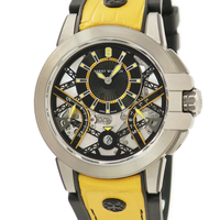 【3年保証】 ハリーウィンストン オーシャン ザリウム バリエーション イエロー OCEABI42ZZ002 合金 黒×黄 限定 自動巻き メンズ 腕時計