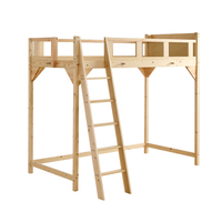 ロフトベッド ハイタイプ 頑丈すのこベッド 天然木 パイン材 S シングル 宮付き はしご位置変更可能 収納 北欧風 木製ロフトベッド 