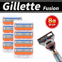 ジレットフュージョン Gillette Fusion 替刃 替え刃 プログライドプロシールド 5枚刃 互換品 髭剃り カミソリ 剃刀 オレンジ 8個 セット