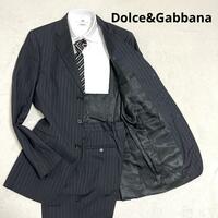 488 Dolce&Gabbana ドルチェアンドガッバーナ セットアップスーツ ダークネイビー 46 ストライプ 3B