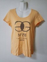 jjyk6-531 EGOIST エゴイスト Tシャツ トップス 半袖 プリント コットン オレンジ
