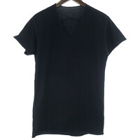 【特別価格】LUCIEN PELLAT-FINET カットオフ スカル ピースマーク プリント 半袖 Tシャツ ブラック メンズS