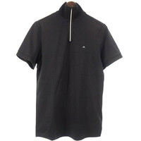 【特別価格】J.LINDEBERG GOLF ゴルフ ハーフジップ 半袖 Tシャツ ブラック メンズXS