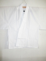 白半襦袢【M～3Lの4サイズ】綿白地に白の襟 綿100%の希少な半襦袢 襟芯入りの堅牢仕立て/ 拾