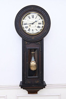 P233 大型 特大 アンティーク 昭和レトロ ゼンマイ式 壁掛け 掛時計 柱時計 木製 大時計 アナログ 機械式