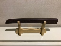 鉄刀木　木剣(長)　懐剣　守り刀　全長約34cm　重量約155ｇ　杢目磨き出し　無着色　無塗装　蜜蝋仕上げ　