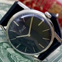 【レトロな雰囲気】★送料無料★ ピアジェ PIAGET メンズ腕時計 ブラック 二針 手巻き ヴィンテージ アンティーク