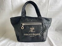ST0604-82I　ゆうパック着払い　courreges　ハンドバッグ　ブラック系　手持ち鞄　クレージュ