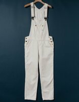 Lee リー カラーテーパードオーバーオール LL1154 白 綿 半月ポケット 刻印入り真鍮釦 カジュアル 女性らしい 大人可愛い ホワイトデニム