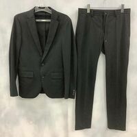 [D2576] コムサメン パンツスーツ シングル セットアップ 2つボタン ストレッチ ブラック系 S COMME CA MEN