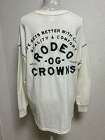 【 RODEO CROWNS★ロデオクラウンズ】トップス・ロゴ刺繍使い・柔らか素材・オフホワイト・Fサイズ