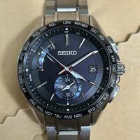 ● 【稼動品】SEIKO セイコー BRIGHTZ ブライツ 電波ソーラー チタン 腕時計 8B63-0AB0 10BAR 腕周り約16cm 付属コマ 4コマ 1円スタート