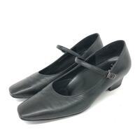 ◆Wacoal SUCCESS WALK サクセスウォーク（ワコール） パンプス 24.5EE◆ ブラック レザー ストラップ レディース 靴 シューズ shoes