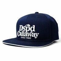 新品 Callaway キャロウェイ キャップ 帽子 平ツバ サイズフリー ゴルフ スポーツ ロゴ刺繍 DSPD 紺 ネイビー ◆CN1936