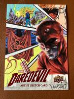 2017 UD Marvel Daredevil Season1&2 Artist Sketch Card by Achilleas Kokkinakis スケッチ デアデビル