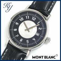 1円～ 3ヶ月保証付き 磨き済み 美品 本物 人気 MONTBLANC モンブラン サメット 7045 革ベルト メンズ 時計