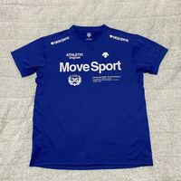 4C【着少】DESCENTE デサント Move Sport ムーブスポーツ 半袖 Tシャツ L 青 ブルー DMMRJA56 格安