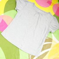美品【Girl's 300days】半袖Tシャツ（150cm）グレー/パブスリープカットソー.ストレッチトップス/普段.重ね着