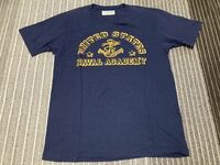未使用 日本製 WAREHOUSE ウエアハウス U.S NAVAL ACADEMY Tシャツ 40 アメリカ 海軍 士官学校 ライセンス ネイビー L サイズ 程度