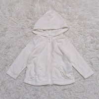 【送料無料】西松屋　フード　パーカー　70cm　パイル地　白　ホワイト　ベビー　子供服