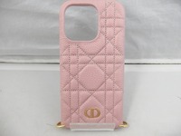 クリスチャン・ディオール Christian Dior Dior Caro iPhone 14Pro チェーン付 ピンク S5178UWHC_M77P