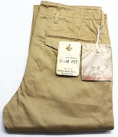 Workers K&T H MFG Co (ワーカーズ) Officer Trousers Slim Fit / オフィサートラウザー スリム 未使用品 USMC KHAKI w32