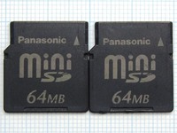 ★Panasonic miniSDメモリーカード ６４ＭＢ ２枚 中古★送料６３円～