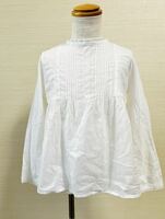 ボンポワン 長袖 レースブラウス サイズ6 100 110 コットンタック ドレスシャツ ホワイト 白 式